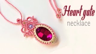 How to make macrame necklace the Heart gate  hướng dẫn thắt mặt dây chuyền bọc đá [upl. by Zaraf708]