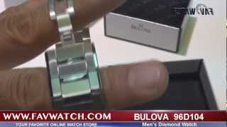 Bulova 96D104 Diamond Mens watch [upl. by Arratal850]