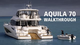 AllNew Aquila 70  Full InDepth Walkthrough  Power Catamaran [upl. by Ury]