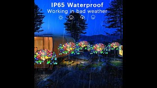 Outdoor LED solar firework garden lamps waterproof 8 modes colour by AliExpress com [upl. by Amirak]