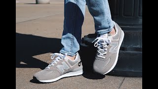 New Balance 574 Classic Grey ON FEET [upl. by Hajidahk]