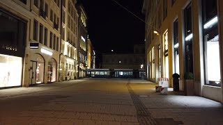 Munich at night virtual walking tour Marienplatz to Odeonsplatz 2021 [upl. by Aekim]