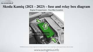 Škoda Kamiq 2021 2023 – fuse box and relay diagram [upl. by Ciardap]