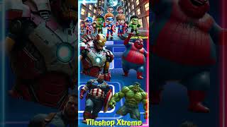 Team Avengers Part 9 Ironman 🆚 Spiderman 🆚 Captain America 🆚 Hulk Monster coffindance tileshop [upl. by Orelu]