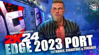 WWE 2K24 Edge Returns w Entrance Theme amp Graphics Pack  New WWE 2K24 Mods [upl. by Ellierim]