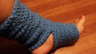 Crochet Tutorial  Easy Crochet Yoga Socks [upl. by Anelas]