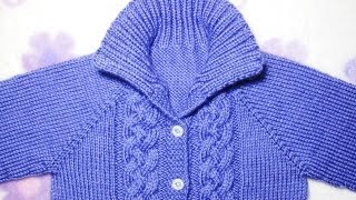 How to Knit a Seamless Braided Cable Baby Sweater Part 4 [upl. by Neelcaj]