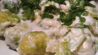 VEJETARYENLER DİKKAT SİZİN İÇİN  KREMLİ BRÜKSEL LAHANASI  BRUSSELS SPROUTS WITH CREAM [upl. by Macmahon]