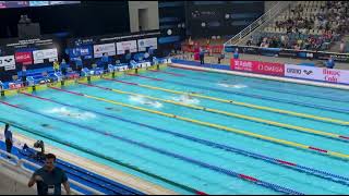 THOMAS CECCON World Cup 2023 Atene 100 backstroke 5273 [upl. by Illoh528]