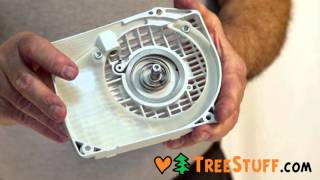 How To Assemble A Recoil Starter System  TreeStuffcom Chainsaw Maintenance Video [upl. by Penoyer]