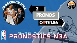 PRONOSTICS NBA 25 OCTOBRE 2024 [upl. by Jake]