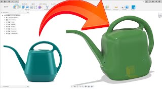 Fusion 360  Freeform design of a plastic watering can [upl. by Enitsirhc158]