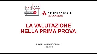 Webinar  La valutazione nella prima prova [upl. by Eronel]