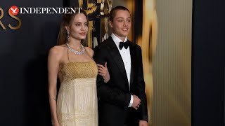 Angelina Jolie and Brad Pitt’s son Knox accompanies mother on red carpet at Governors Awards 2024 [upl. by Kailey]