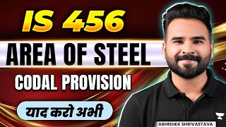 Codal Provisions of Area Of Steel RF  IS 456  RCC  Civil Engineering  Gate  ESE  RRB JE  SSC [upl. by Erdnaek]