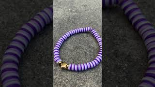 clay bead Bracelet ideas  purple edition  braceletideas youtubeshorts [upl. by Oberheim]