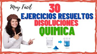 Quimica 30 ejercicios de disoluciones resueltos  soluto molaridad química disoluciones ejercicios [upl. by Aynor]