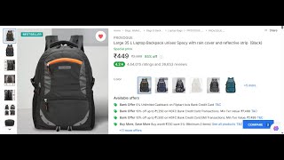 Provogue Bag Large 35 L Laptop Backpack unisex Spacy with rain cover and reflective strip Black [upl. by Jaffe905]