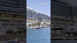 Massive Cruise Ships in Mykonos Greece [upl. by Sualocin]