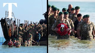 Royal Marines stage DDay landing on Normandy beach [upl. by Eylsel186]