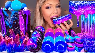 ASMR GALAXY CAKE EDIBLE PLANETS HONEYCOMB GEODE CRYSTALS GALAXY MACARONS JELLY BALLS MUKBANG 먹방 [upl. by Agnizn]