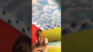 Wall Painting ceiling sky Design short sviralvideo [upl. by Yuh]