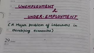 Unemployment and Underemployment in hindi [upl. by Zakaria255]