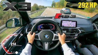 BMW X3 30e xDrive 292HP  TOP SPEED on AUTOBAHN [upl. by Melentha]