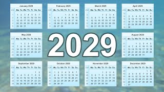 Calendar 2029 [upl. by Anissa295]