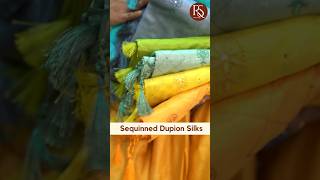 Colourful Dupion silk sarees with sequin work allover the sareeWhatsApp 9100062127 dupionsilksaree [upl. by Sucramel754]