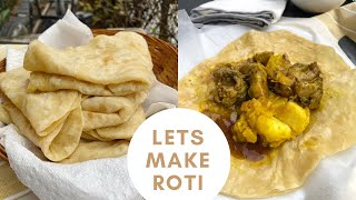 LETS MAKE ROTI  curry chicken  chickpeaPotato  Dosti roti [upl. by Vas]