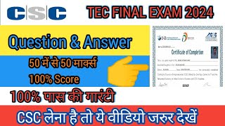 CSC tec final online exam 2024  final exam questions and answers 2024 [upl. by Nerrak726]