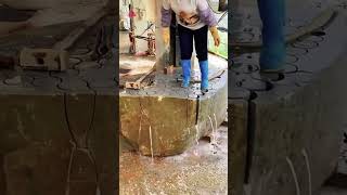 Drilling process of gray mica stone [upl. by Calandria]