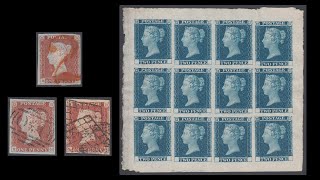 Great Britain – a very rare postal notice trial 2d sheet amp 1d red rare cancellations [upl. by Anaj]