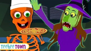 Creepy Skeletons Were Cooking At Halloween Party  Spooky Scary Songs For Kids By Teehee Town [upl. by Eseer]