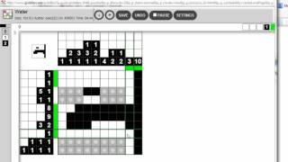 How to solve 10x10 griddlers black and white puzzle Picross Nonongrams Hanjie [upl. by Kriss]