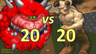 20 Cacodemons vs 20 Hell Knights  Monster Infighting  Doom II Retro Battles [upl. by Dinny]