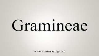 How To Say Gramineae [upl. by Areik331]