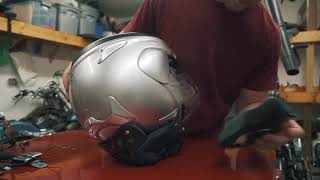 Cardo PackTalk Slim Installation in an Arai fullface helmet [upl. by Nohsyar402]