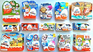 Old Kinder Surprise Eggs  Big unboxing  10 packs of 4 eggs and 5 of three 2009  2023 [upl. by Enitsirhc]