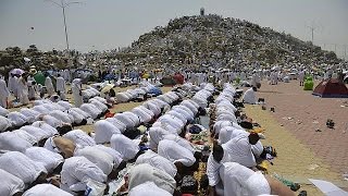 Muslim pilgrims gather at Mount Arafat for Hajjs key moment [upl. by Nomled]