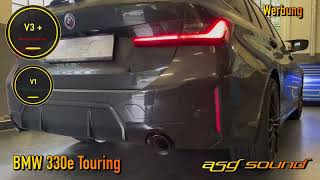 BMW 330e Touring  ASG Sound  V1  V3   Sportauspuff [upl. by Adnorat]