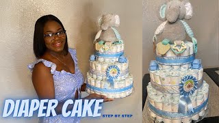 HOW TO MAKE A 3 TIER DIAPER CAKE SUPER EASY [upl. by Ortiz168]