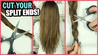 HOW TO CUT YOUR SPLIT ENDS AT HOME │ 5 HAIR CUTTING HACKS FOR CUTTING SPLIT ENDS [upl. by Lyrahc]