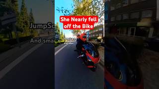 She Almost Fell Off the Back  Funny Motorcycle Moment kwatshmoto [upl. by Diana698]