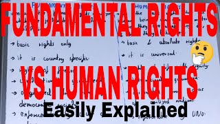 Difference between fundamental rights and human rightsHuman rights and fundamental rights [upl. by Eirrac]