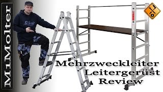 Aluminum Mehrzweckleiter  Kombileiter  Leitergerüst  Review von M1Molter [upl. by Nyllaf509]