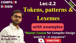 Lexemes Tokens Pattern Symbol Table  Definitions  Compiler Design [upl. by Elesig]