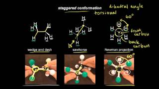 Conformations of ethane  Organic chemistry  Khan Academy [upl. by Eizdnil]