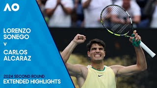 Lorenzo Sonego v Carlos Alcaraz Extended Highlights  Australian Open 2024 Second Round [upl. by Cheryl]